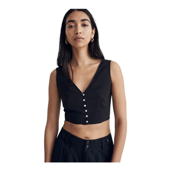 Madewell Softdrape Gwen Crop Vest Top - Picture 1 of 7